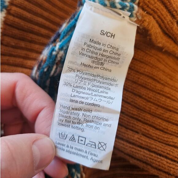 J. Crew Women's Multicolor Rollneck Sweater Fair Isle sz Small Winter Ski Basic - Picture 3 of 5